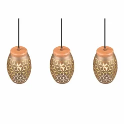 Lampes En Bois-Luminaires Reality Suspension Reality BIDAR Brun, Écru, 3 lumières