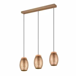 Lampes En Bois-Luminaires Reality Suspension Reality BIDAR Brun, Écru, 3 lumières