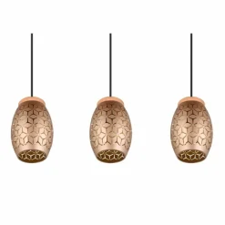 Lampes En Bois-Luminaires Reality Suspension Reality BIDAR Brun, Écru, 3 lumières