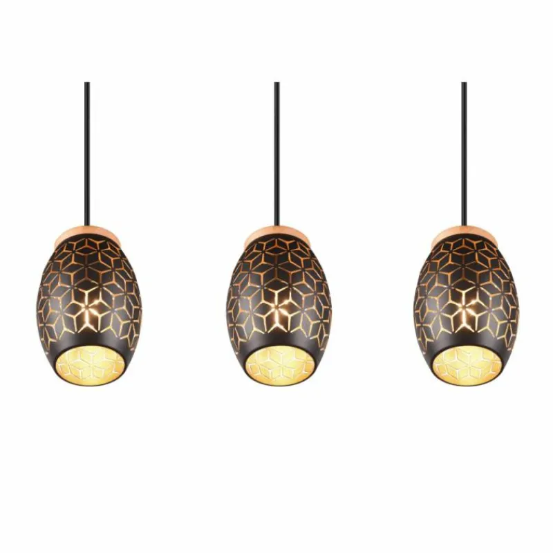 Lampes Dorées-Luminaires Reality Suspension Reality BIDAR Or, Écru, Noir, 3 lumières