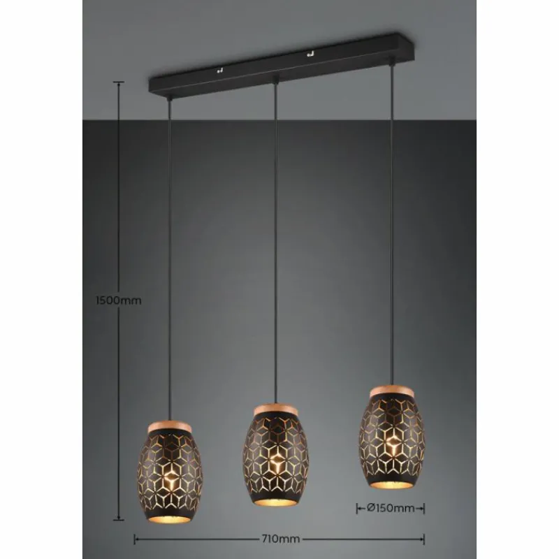 Lampes Dorées-Luminaires Reality Suspension Reality BIDAR Or, Écru, Noir, 3 lumières