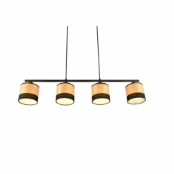 Lampes En Bois-Luminaires Reality Suspension Reality BOLZANO Noir, 4 lumières