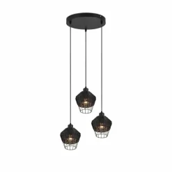 Luminaires Reality Suspension Reality Borka Noir, 3 lumières* Suspensions