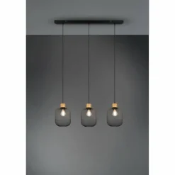 Lampes Vintages & Rétros-Luminaires Reality Suspension Reality Calimero Noir, 3 lumières