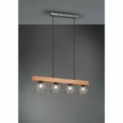 Lampes Industrielles-Luminaires Reality Suspension Reality Cestino Brun foncé, Nickel mat, 4 lumières