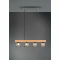 Lampes Industrielles-Luminaires Reality Suspension Reality Cestino Brun foncé, Nickel mat, 4 lumières