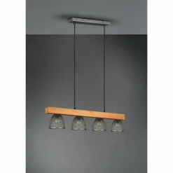 Lampes Industrielles-Luminaires Reality Suspension Reality Cestino Brun foncé, Nickel mat, 4 lumières