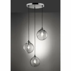Luminaires Scandinaves-Luminaires Reality Suspension Reality CLOONEY Chrome, 3 lumières