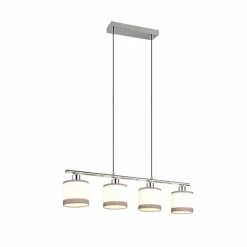 Lampes En Tissu-Luminaires Reality Suspension Reality DAVOS Chrome, 4 lumières