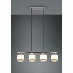 Lampes En Tissu-Luminaires Reality Suspension Reality DAVOS Chrome, 4 lumières