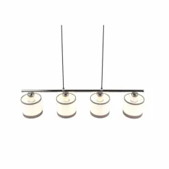 Lampes En Tissu-Luminaires Reality Suspension Reality DAVOS Chrome, 4 lumières