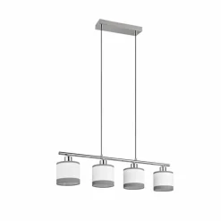 Lampes En Tissu-Luminaires Reality Suspension Reality DAVOS Chrome, 4 lumières