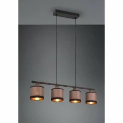 Lampes En Tissu-Luminaires Reality Suspension Reality DAVOS Taupe, 4 lumières