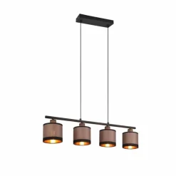 Lampes En Tissu-Luminaires Reality Suspension Reality DAVOS Taupe, 4 lumières