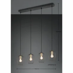 Luminaires Reality Suspension Reality Grid Noir, 4 lumières* Suspensions