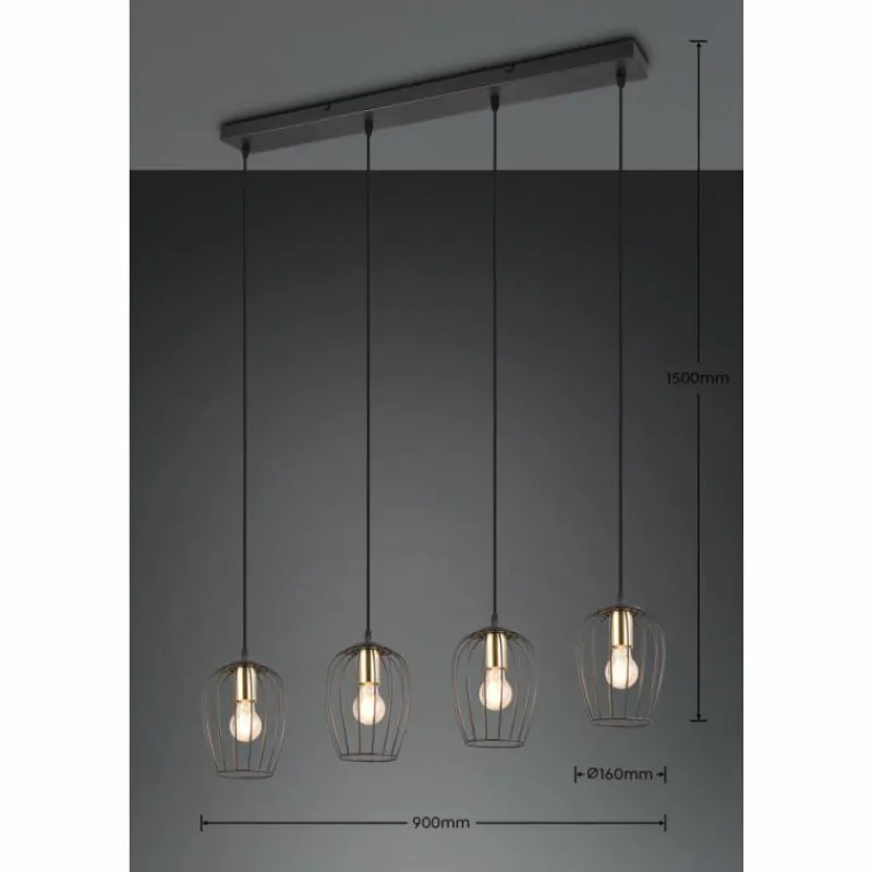 Luminaires Reality Suspension Reality Grid Noir, 4 lumières* Suspensions