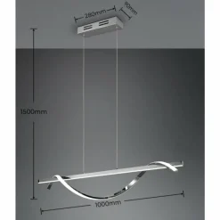 Luminaires Reality Suspension Reality Isabel LED Chrome, 1 lumière* Éclairage Led