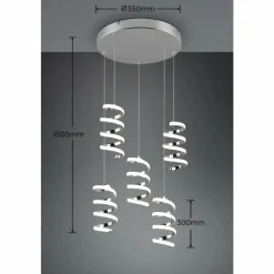 Luminaires Reality Suspension Reality Laola LED Chrome, 5 lumières* Suspensions