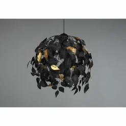 Lampes Dorées-Luminaires Reality Suspension Reality Leavy Noir, 1 lumière