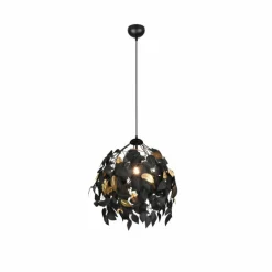 Lampes Dorées-Luminaires Reality Suspension Reality Leavy Noir, 1 lumière