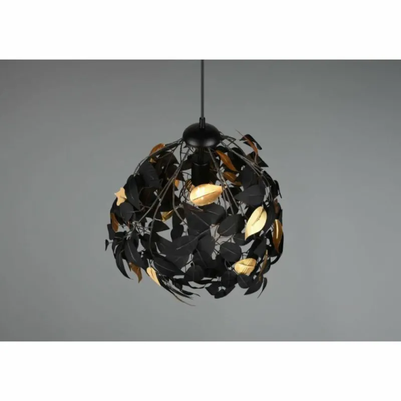 Lampes Dorées-Luminaires Reality Suspension Reality Leavy Noir, 1 lumière