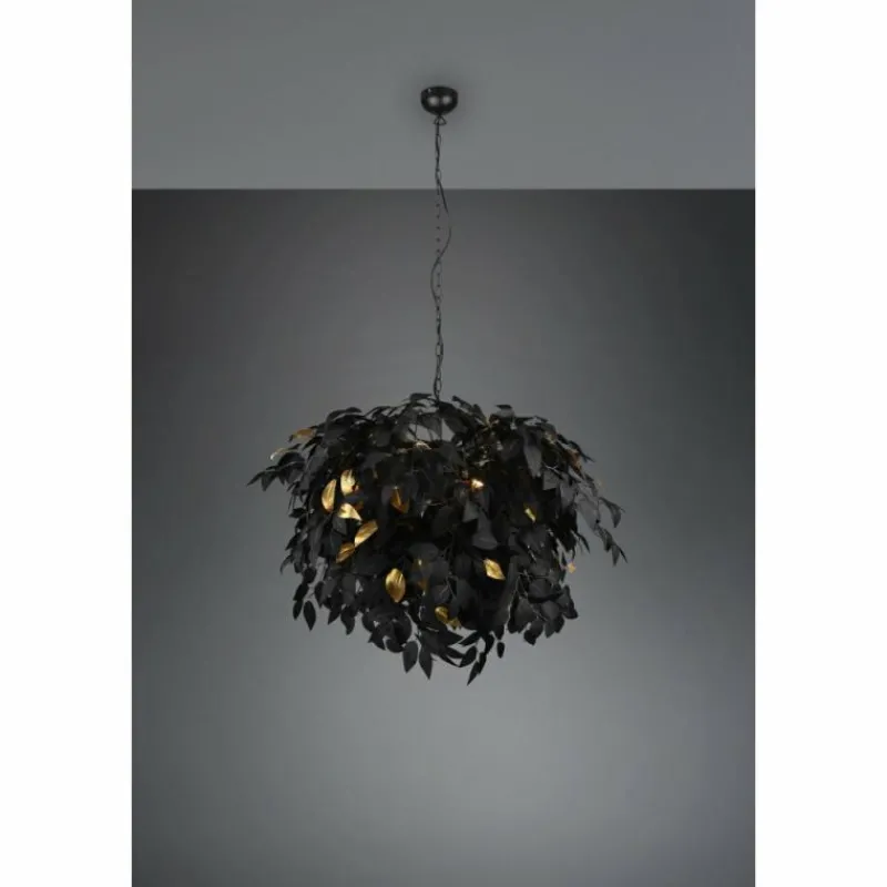 Lampes Dorées-Luminaires Reality Suspension Reality Leavy Noir, 4 lumières