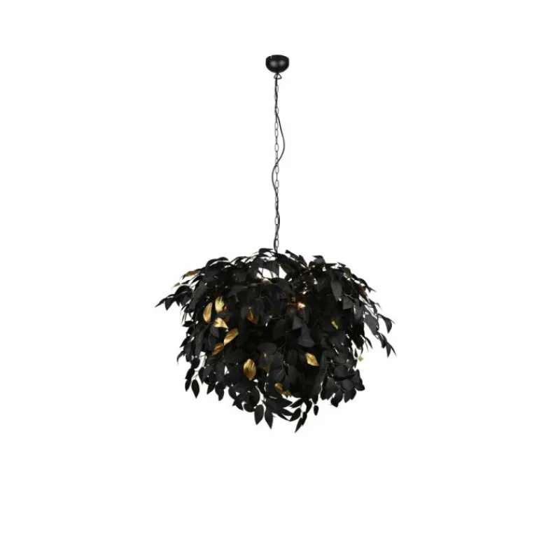 Lampes Dorées-Luminaires Reality Suspension Reality Leavy Noir, 4 lumières