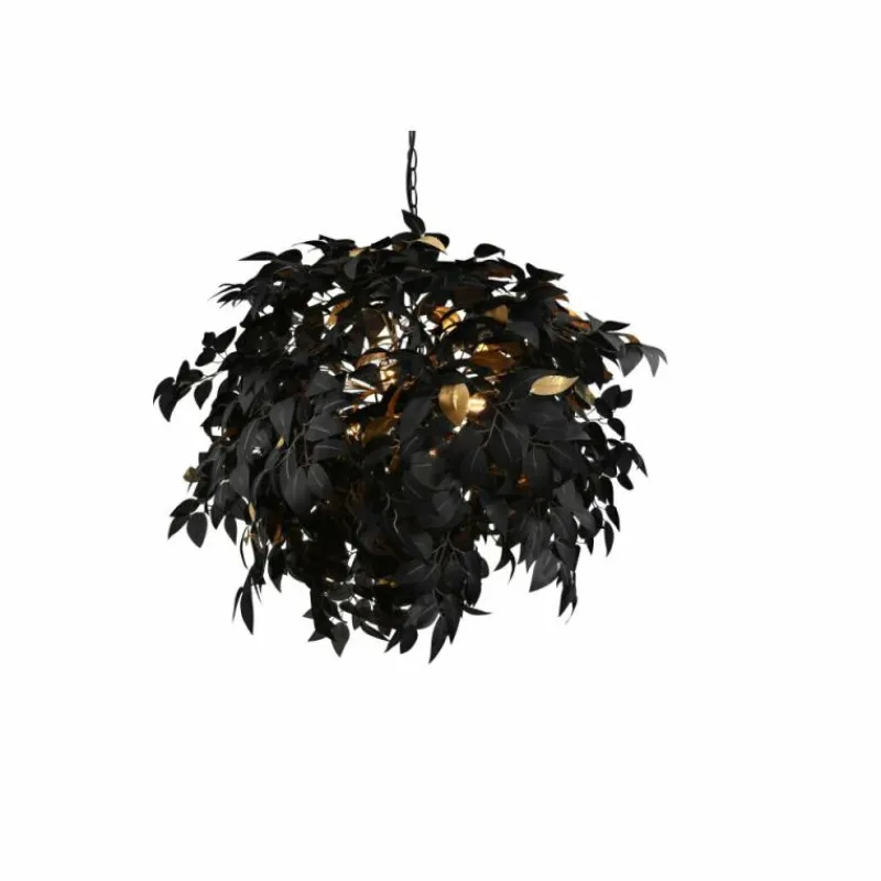 Lampes Dorées-Luminaires Reality Suspension Reality Leavy Noir, 4 lumières