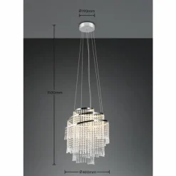 Luminaires Reality Suspension Reality POMP LED Chrome, 1 lumière, Télécommandes* Éclairage Led