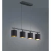 Lampes En Tissu-Luminaires Reality Suspension Reality TOMMY Noir, 4 lumières
