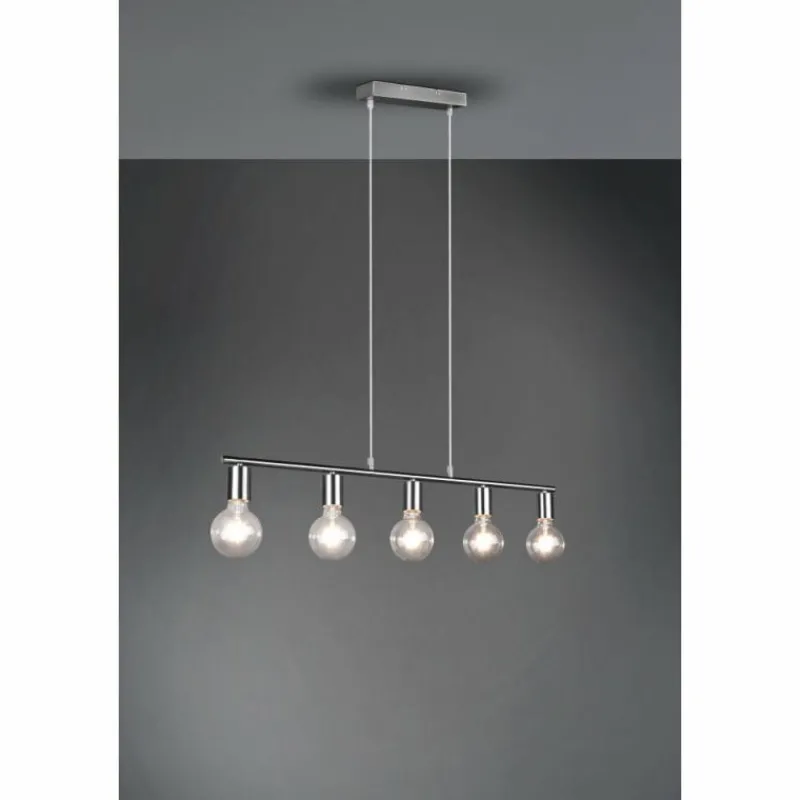 Luminaires Reality Suspension Reality Vannes Nickel mat, 5 lumières