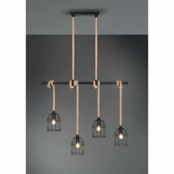 Lampes Vintages & Rétros-Luminaires Reality Suspension Reality Wodan Brun, Noir, 4 lumières