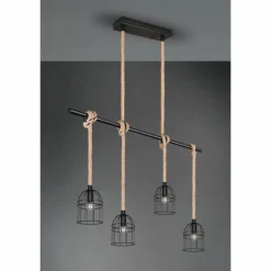 Lampes Vintages & Rétros-Luminaires Reality Suspension Reality Wodan Brun, Noir, 4 lumières