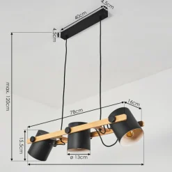 Lampes Vintages & Rétros-hofstein Suspension Rebbenas Noir, 3 lumières