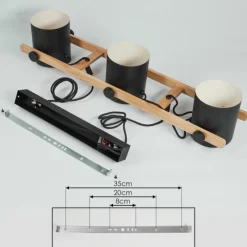 Lampes Vintages & Rétros-hofstein Suspension Rebbenas Noir, 3 lumières