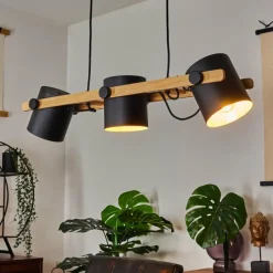 Lampes Vintages & Rétros-hofstein Suspension Rebbenas Noir, 3 lumières