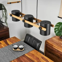 Lampes Vintages & Rétros-hofstein Suspension Rebbenas Noir, 3 lumières