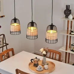 Style Boho-Chic-hofstein Suspension Recinto Noir, 3 lumières