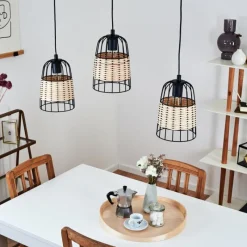 Style Boho-Chic-hofstein Suspension Recinto Noir, 3 lumières