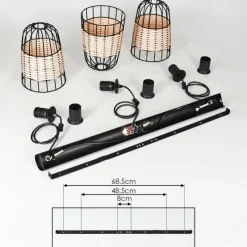 Style Boho-Chic-hofstein Suspension Recinto Noir, 3 lumières