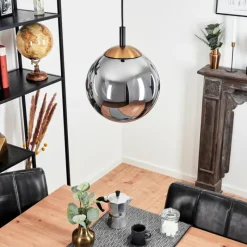 Suspension Verre Fumé-hofstein Suspension Recoutas Noir, 1 lumière