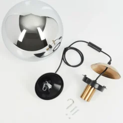 Suspension Verre Fumé-hofstein Suspension Recoutas Noir, 1 lumière