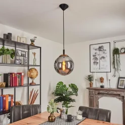 Suspension Verre Fumé-hofstein Suspension Recoutas Noir, 1 lumière