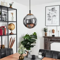 Suspension Verre Fumé-hofstein Suspension Recoutas Noir, 1 lumière