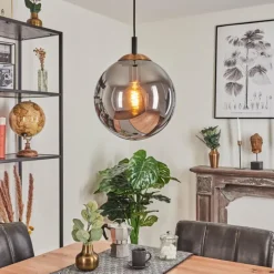 Suspension Verre Fumé-hofstein Suspension Recoutas Noir, 1 lumière