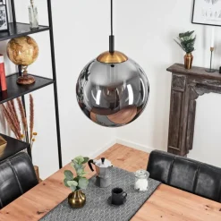 Suspension Verre Fumé-hofstein Suspension Recoutas Noir, 1 lumière