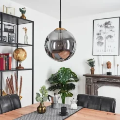 Suspension Verre Fumé-hofstein Suspension Recoutas Noir, 1 lumière