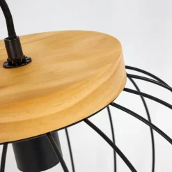 Style Boho-Chic-hofstein Suspension Refresco Bois foncé, Noir, 1 lumière