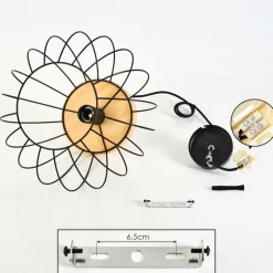 Style Boho-Chic-hofstein Suspension Refresco Bois foncé, Noir, 1 lumière