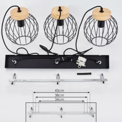 Lampes Vintages & Rétros-hofstein Suspension Refresco Noir, 3 lumières